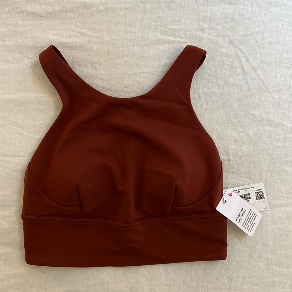 Lululemon Wunder Train Long-Line Bra size 4 Maroon NWT